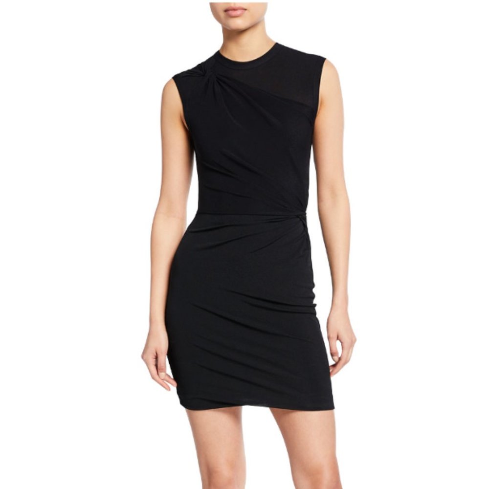 T by Alexander Wang Twisted Crepe Jersey Mini Dress